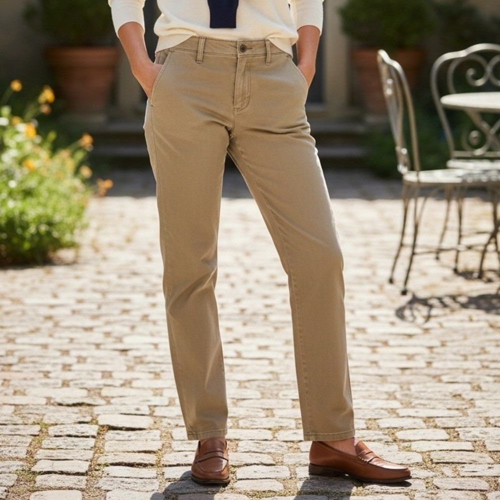 AG Adriano Goldschmied Chino Pants 26 Khaki Slim Straight Stretch Sateen Pants